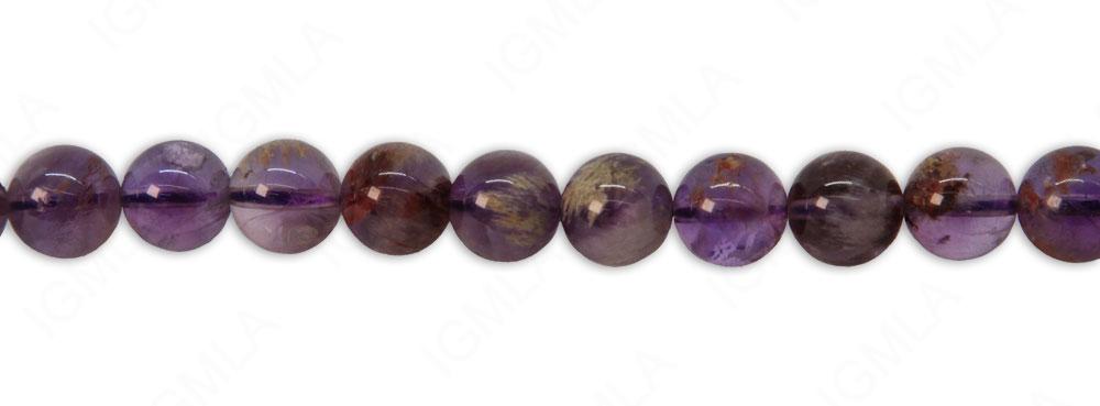 10mm Phantom Quartz Plain Round Beads
