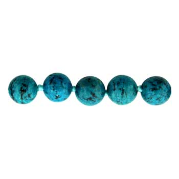 32 inch 8mm Dyed Blue Turquoise Stone Knotted Round Necklace