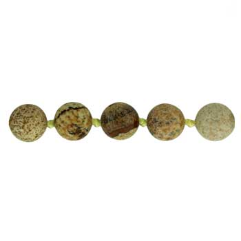 32 inch 8mm Picture Jasper Knotted Round Necklace