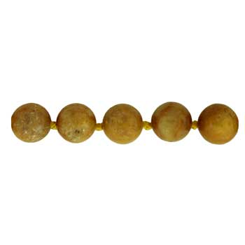 32 inch 8mm Yellow Serpentine Knotted Round Necklace