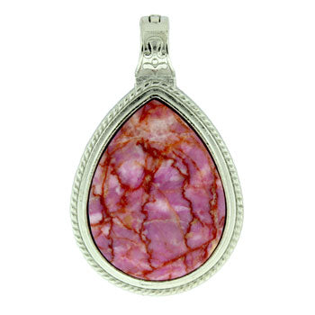 39X63mm Pink Matrix Stone Pear Pendants