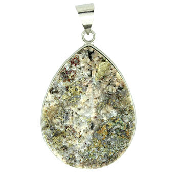 32X47mm Golden Pyrite Conglomerate Pear Pendants