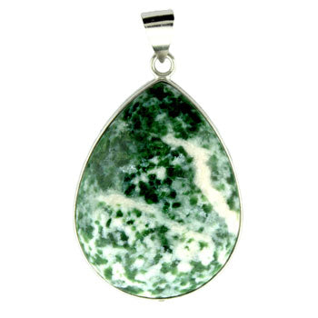 32X47mm Green Spot Agate Pear Pendants