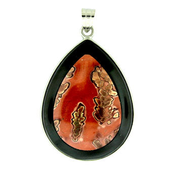 32X47mm Red Picture Jasper Pear Pendants