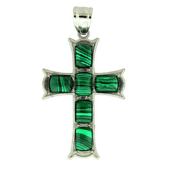 33X53mm Synthetic Malachite Cross Pendants