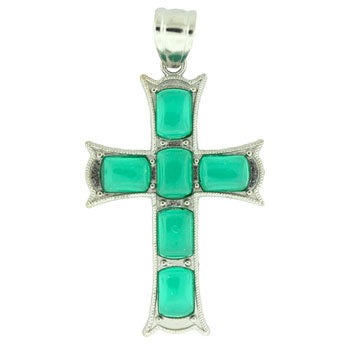33X53mm Chrysophrase Quartz Glass Cross Pendants