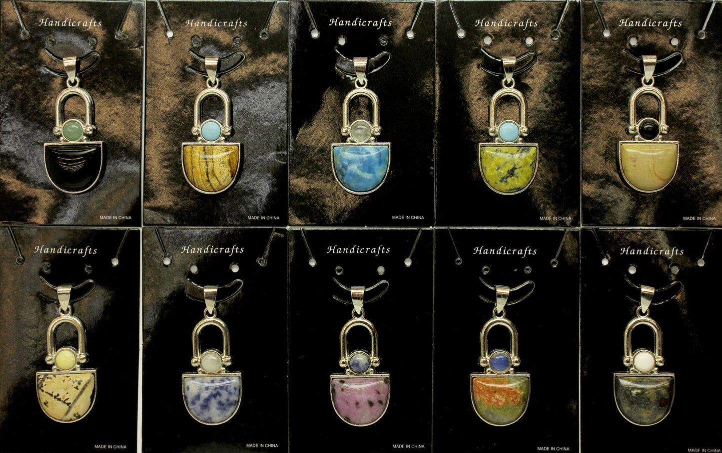 20X39mm Assorted Stone Bullet Pendants