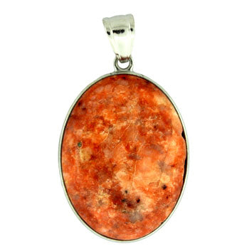 32X47mm Pink Chili Stone Oval Pendants