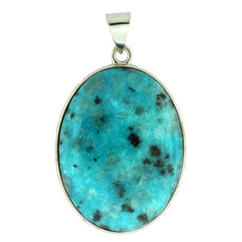 32X47mm Aqua Quartz Dyed Oval Pendants