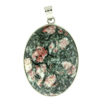 32X47mm Chinese Ruby Zoisite Oval Pendants