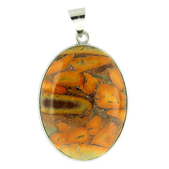 32X47mm Bamboo Jasper Oval Pendants