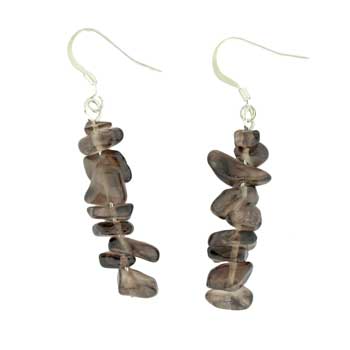 Blackberry Quartz Glass Chip Earrings