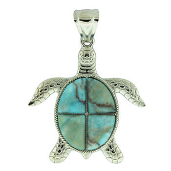 42X48mm Dyed Turquiose Jasper Swimming Turtle Pendants