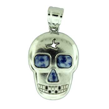 25X38mm Sodalite Brazil Skull Pendants