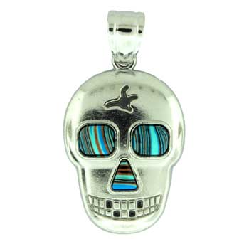 25X38mm Synthetic Calsilica Skull Pendants