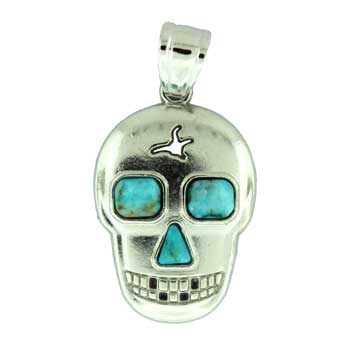 25X38mm Dyed Turquiose Jasper Skull Pendants