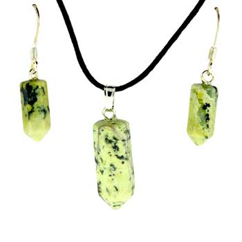 20-25mm Yellow Turquoise Jasper Point Pendants & Earrings