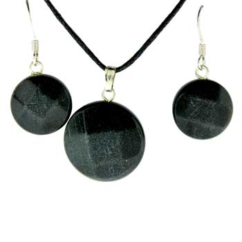 11X14/13X17mm Black Jasper Coin Pendants & Earrings