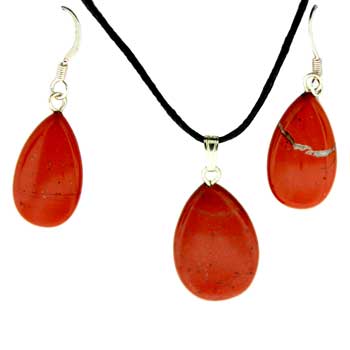 12X20/16X22mm Red Jasper Pear Pendants