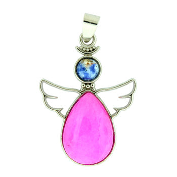 28X38mm Dyed Purple Serpentine Angel Pendants