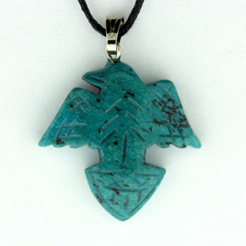 25X25mm Dyed Blue Turquoise Stone Flying Eagle Pendants