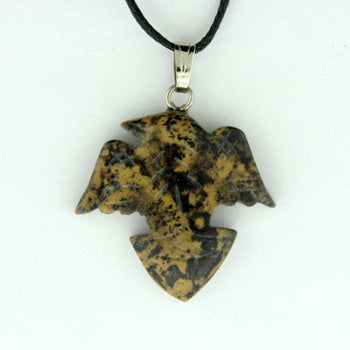 25X25mm Paintbrush Jasper Flying Eagle Pendants