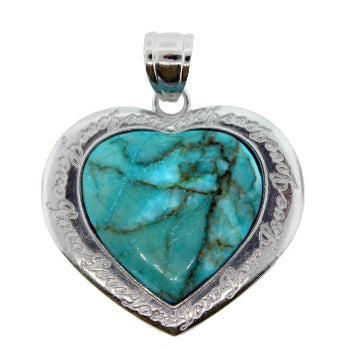 42mm Turquiose Stone Heart Pendants