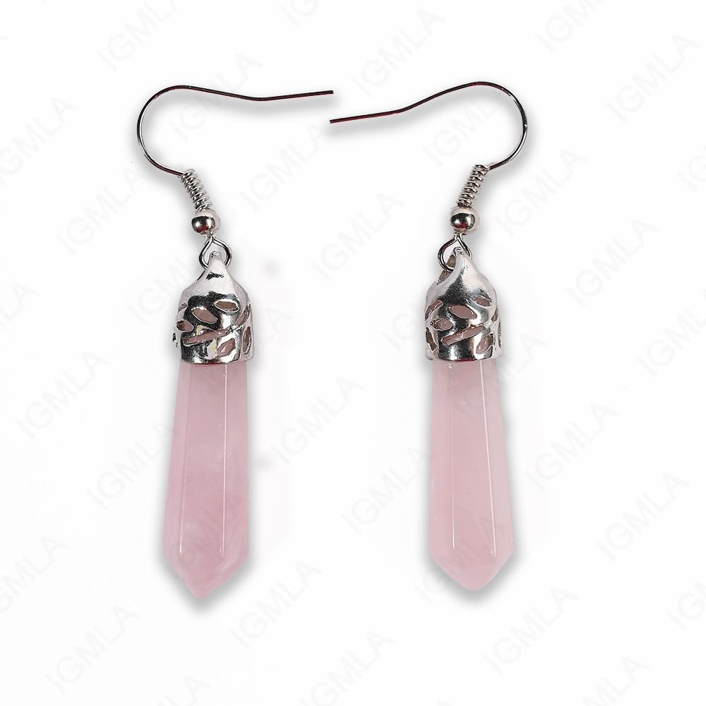 Rose Quartz Point Earrings