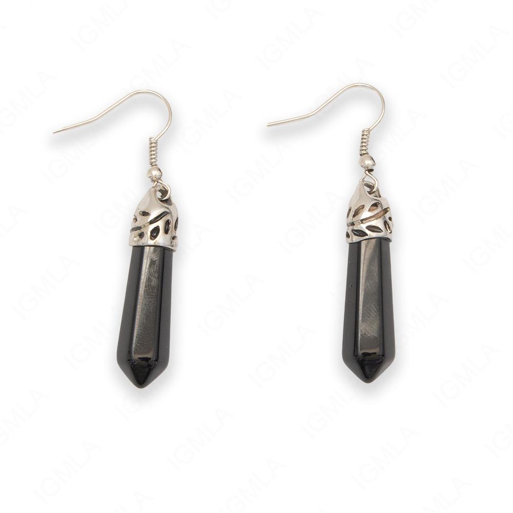 Black Stone Point Earrings