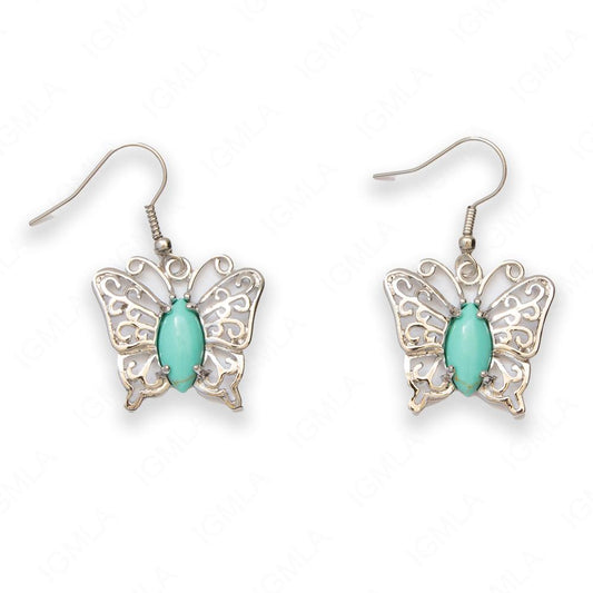 Turquoise Magnesite Butterfly Earrings