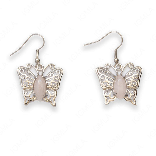 Rose Quartz Butterfly Earrings