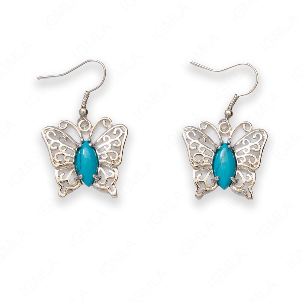 Synthetuc Turquoise Butterfly Earrings