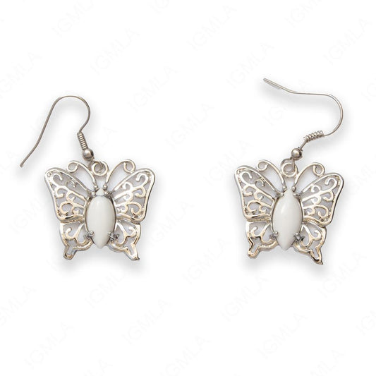 White Howlite Butterfly Earrings