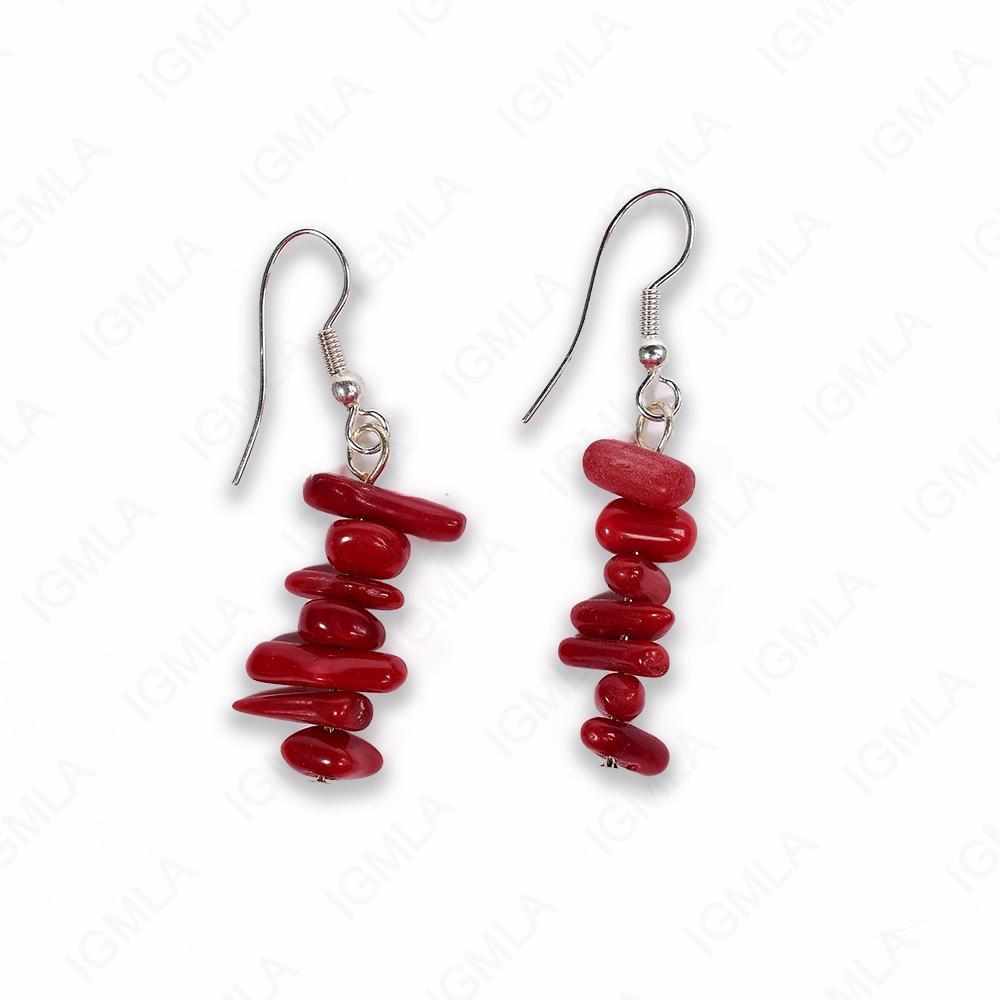 Red Sea Bamboo Coral Chips Earrings