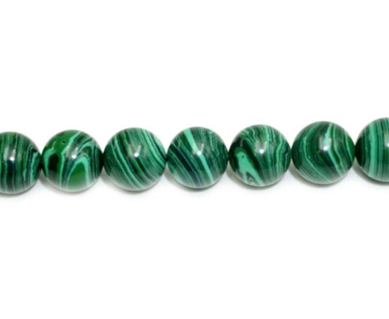 12mm Synthetic Malachite Round Beads
