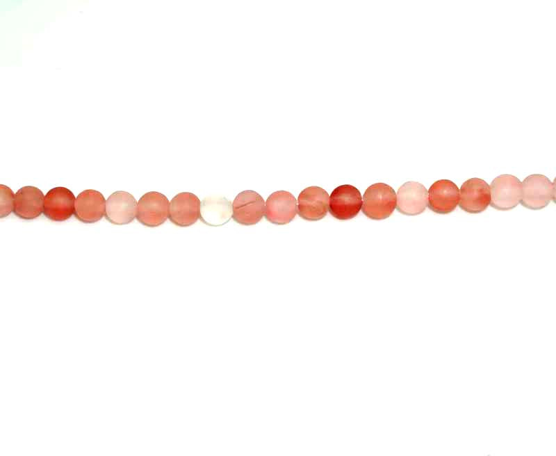 4mm Cherry Quartz Round Matt Beads