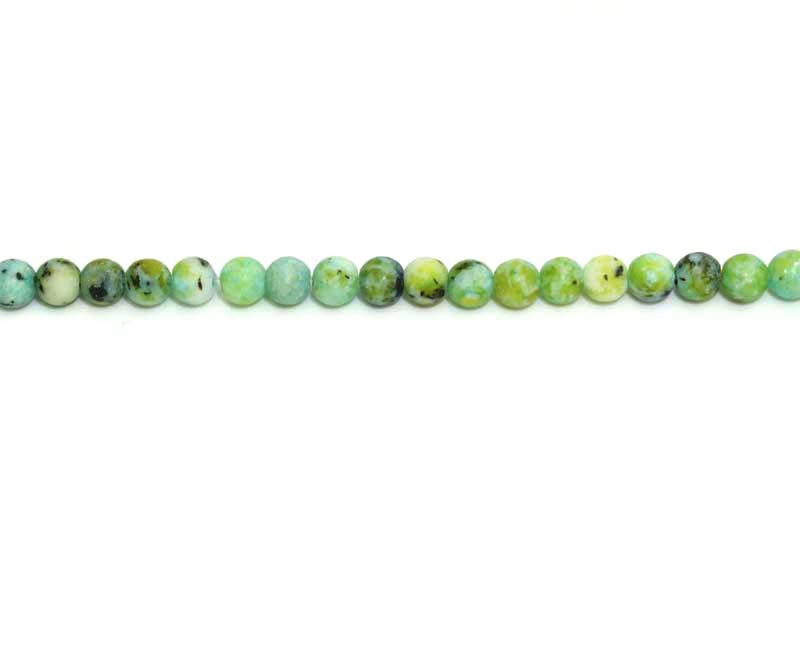 4mm Dyed Yellow Chrysocolla Jasper Round Matt Beads