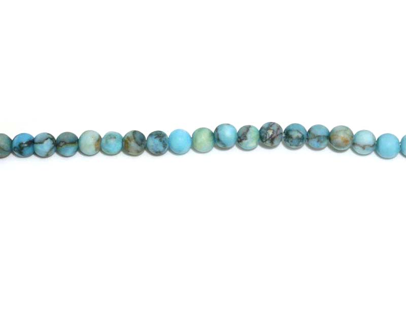 4mm Dyed Turquoise Stone Round Matt Beads