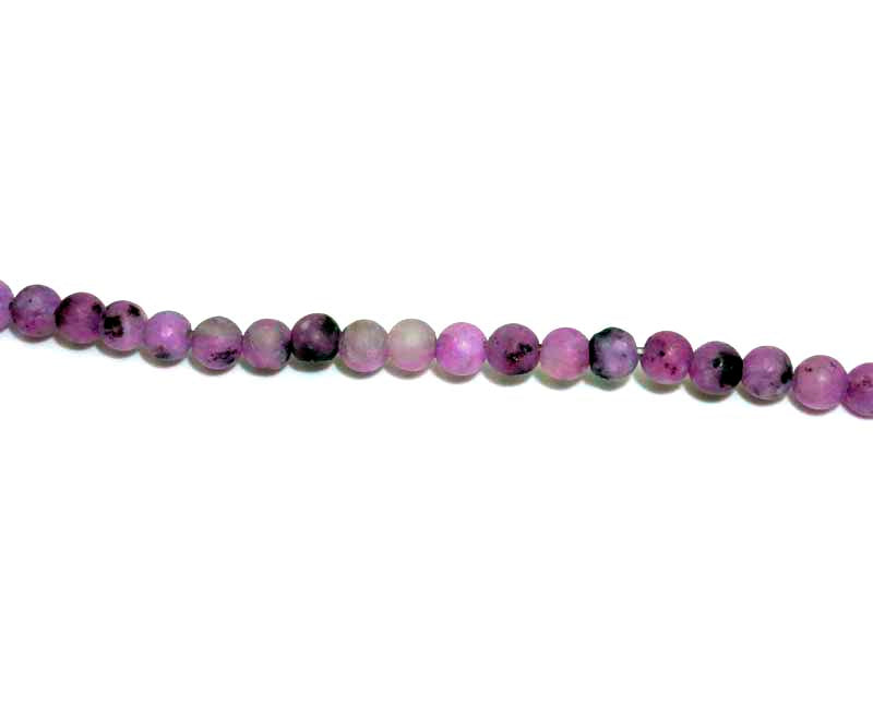 4mm Dyed Purple Kiwi Round Matt Beads