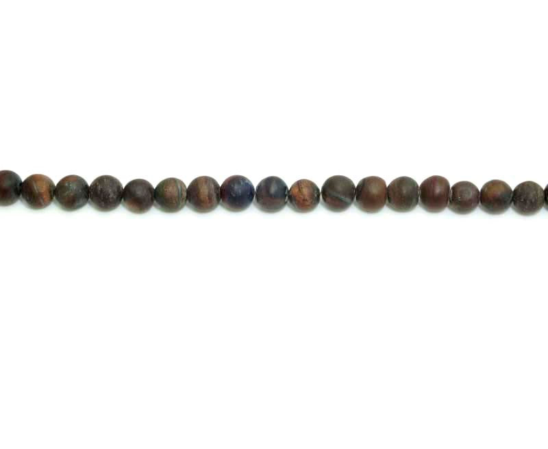 4mm Red Tiger Eye Round Matt Beads