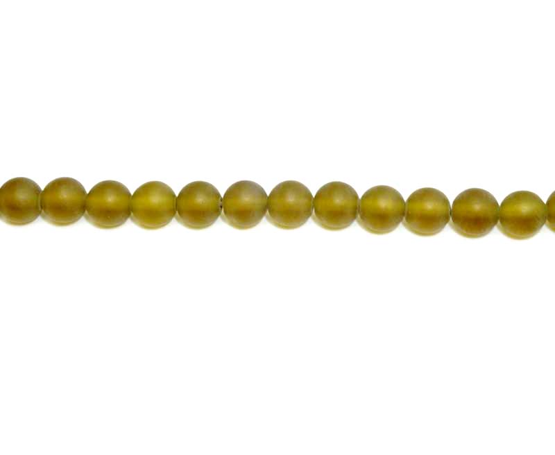 6mm (Glass) Smoky Quartz Round Matt Beads