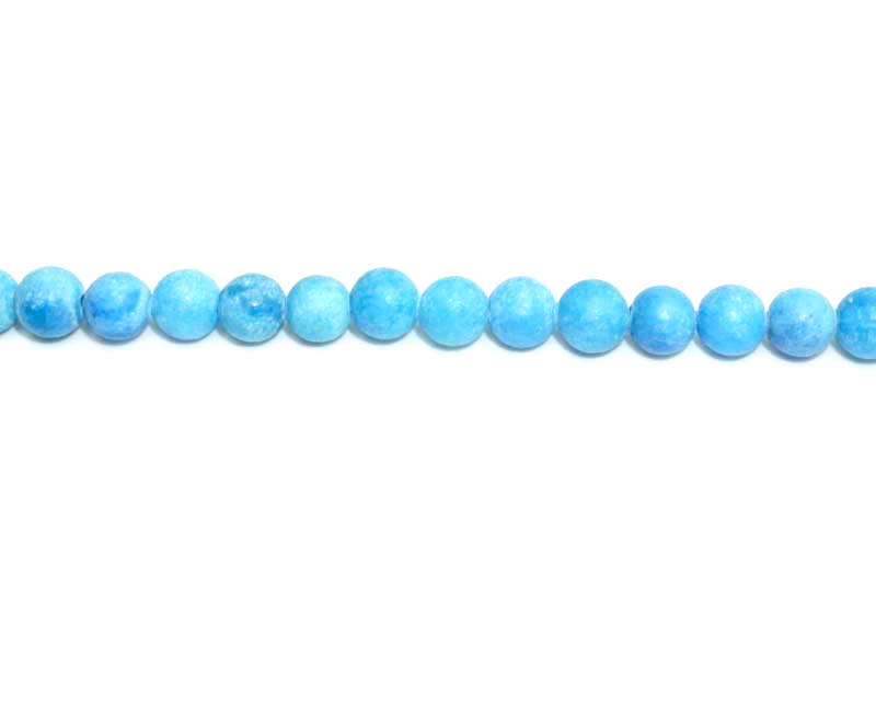 6mm Dyed Turquoise Jade Round Matt Beads