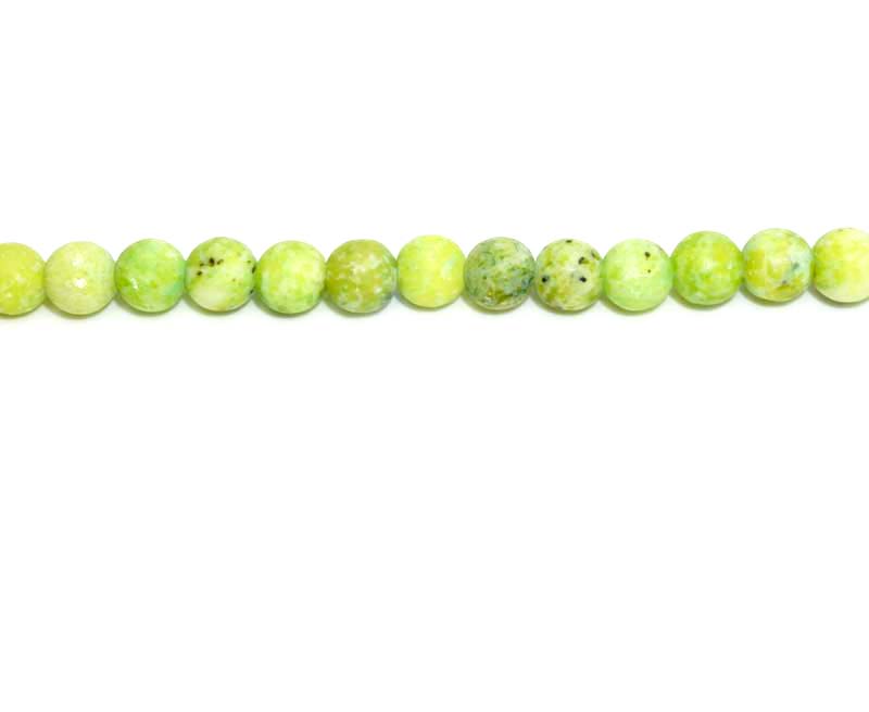 6mm Dyed Yellow Chrysocolla Jasper Round Matt Beads