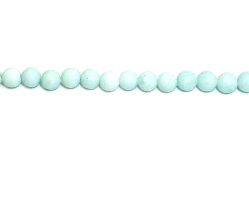 6mm Dyed Amazonite Jade Round Matt Beads