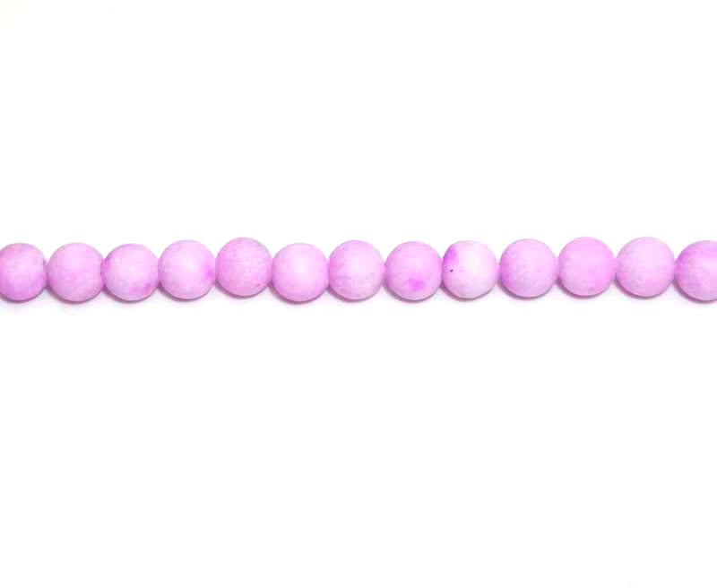 6mm Dyed Purple Jade Round Matt Beads