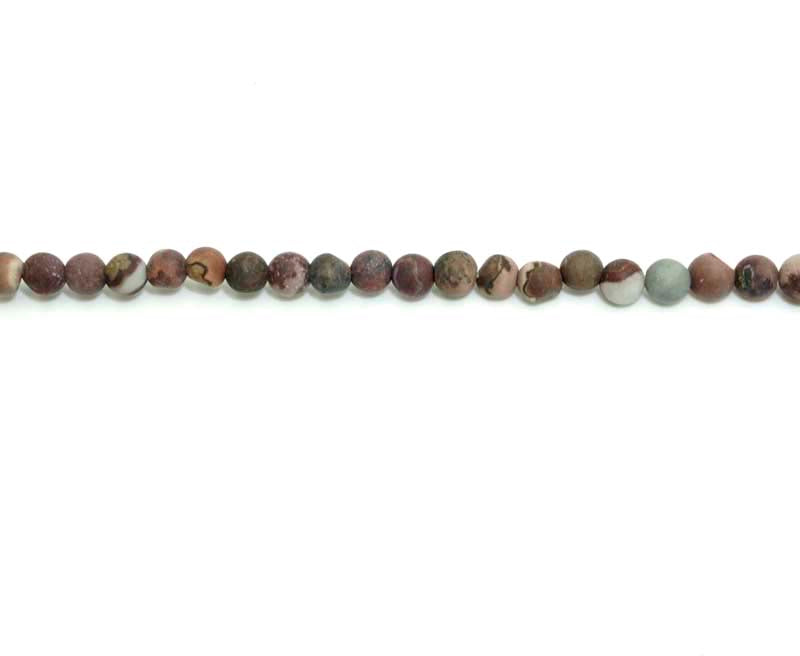 6mm Bamboo Jasper Round Matt Beads
