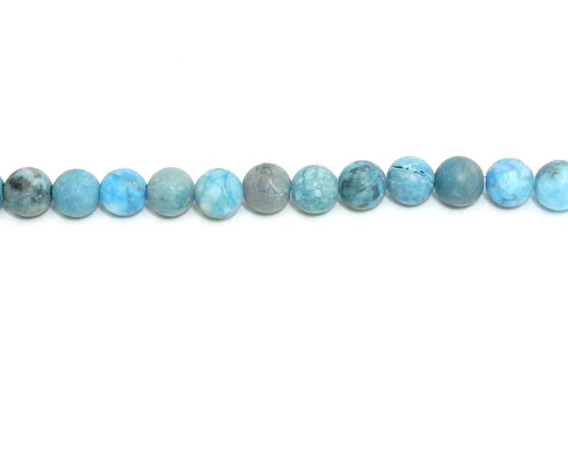 6mm Dyed Blue Zebra Jasper Round Matt Beads