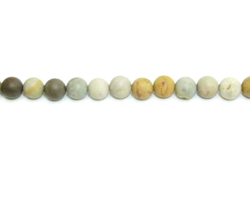 6mm American Picture Jasper Round Matt Beads