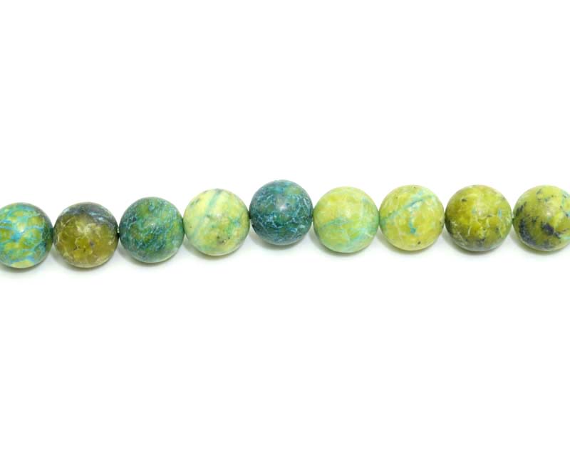 8mm Dyed Green/Blue Russian Jade Round Matt Beads