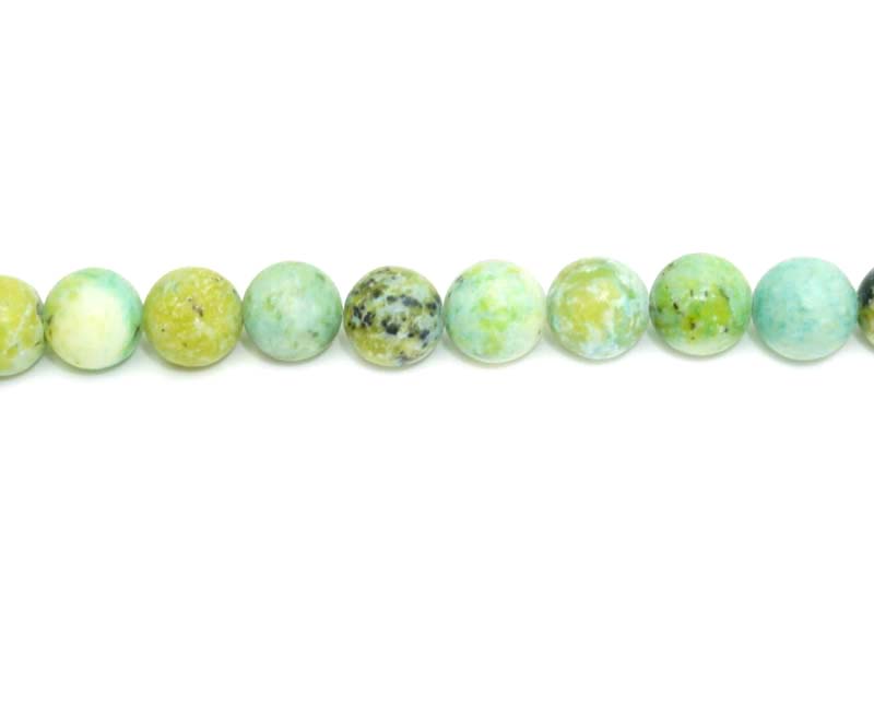8mm Dyed Blue Chrysocolla Jasper Round Matt Beads